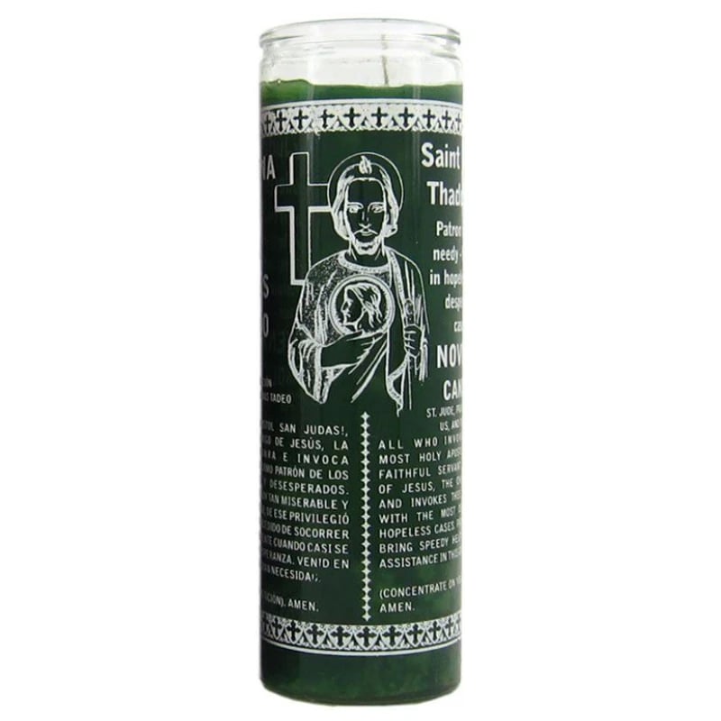 7 day candle st. jude in green