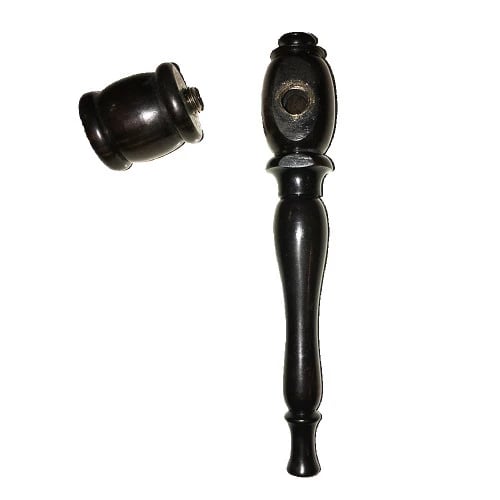 smooth wooden 4.5 inch pipe in ebony