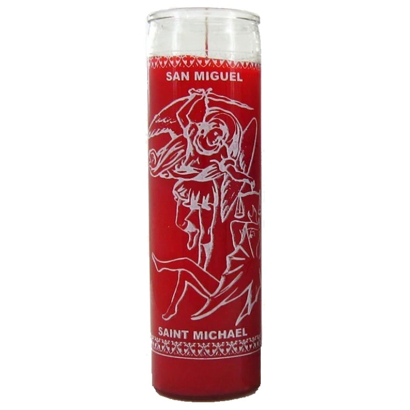 7 day candle st. michael in red