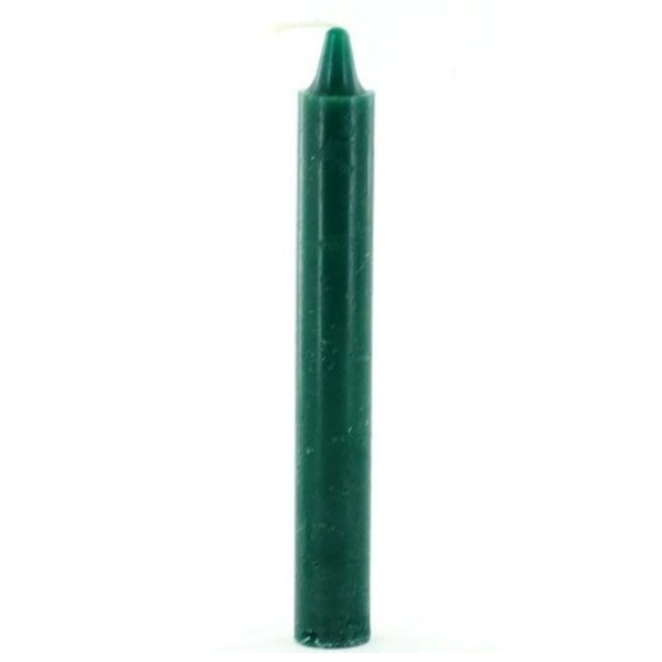 6 inch taper candle in green