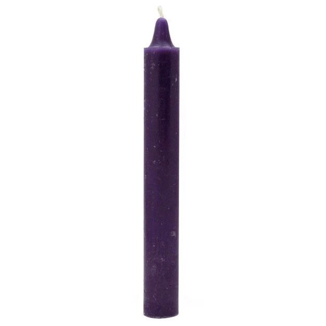 6 inch taper candle in purple